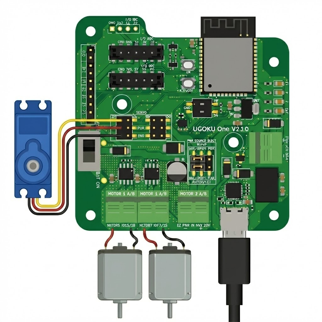 UGOKU One 電源と配線の接続